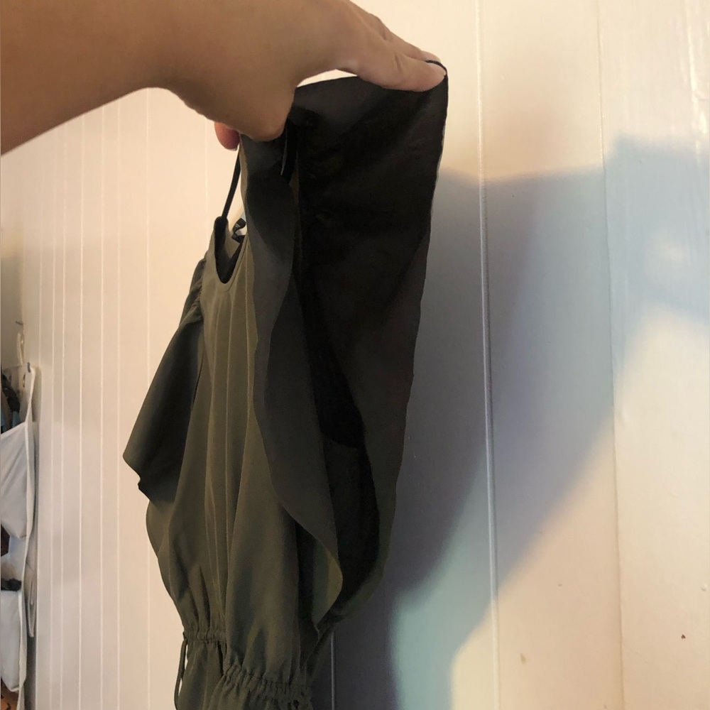 Express Olive Green Flutter Sleeve Tunic - Picture 4 of 4
